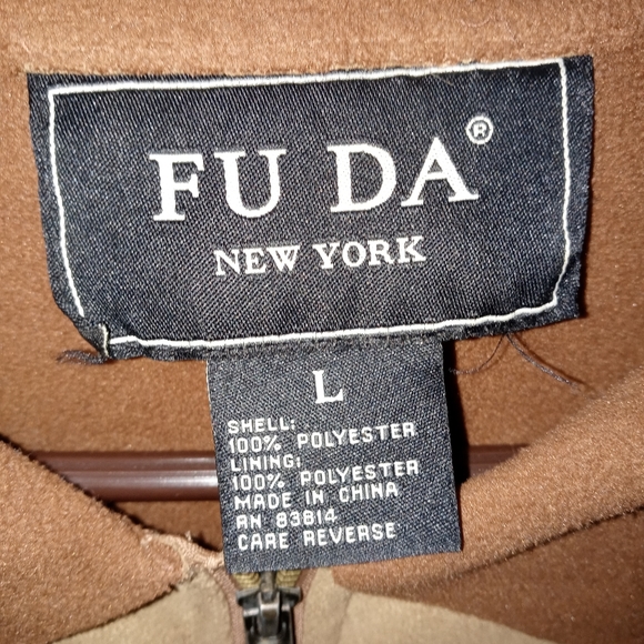 FU  DA jacket/coat large men tan - Picture 2 of 3